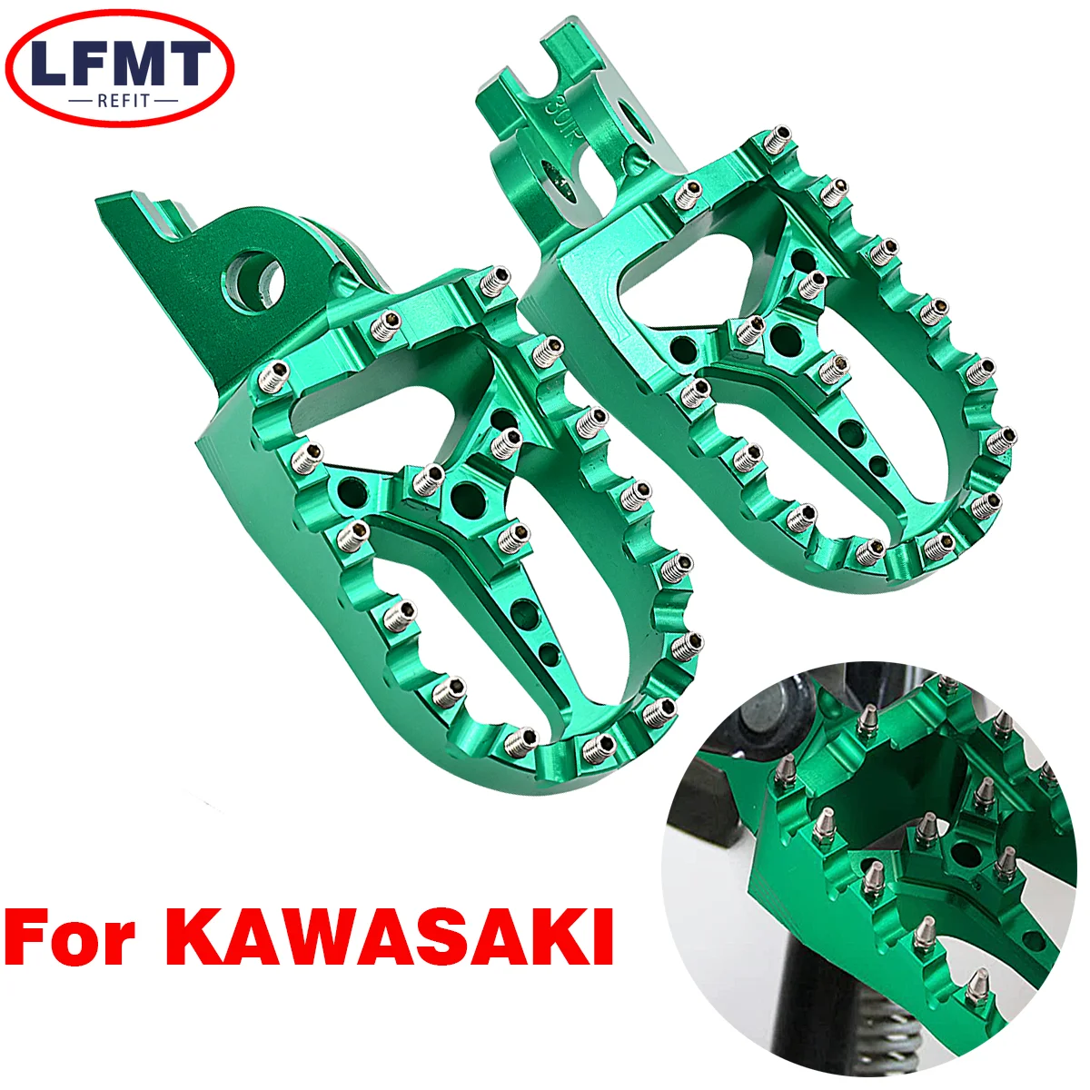 Motorcycle CNC FootRest Footpegs Foot Pegs Pedals For Kawasaki KX250F KX450F KLX450R KX250X KX450X 2006-2019 2020 2021 2022 2023