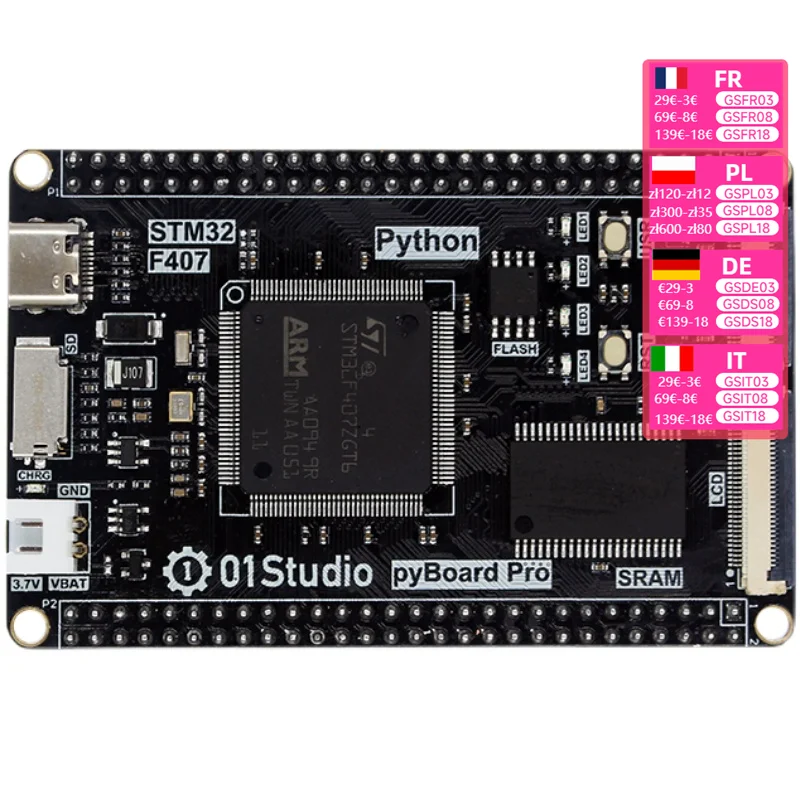 STM32F407ZGT6 core board Python development  For pyBoard Pro Columbus minimum system