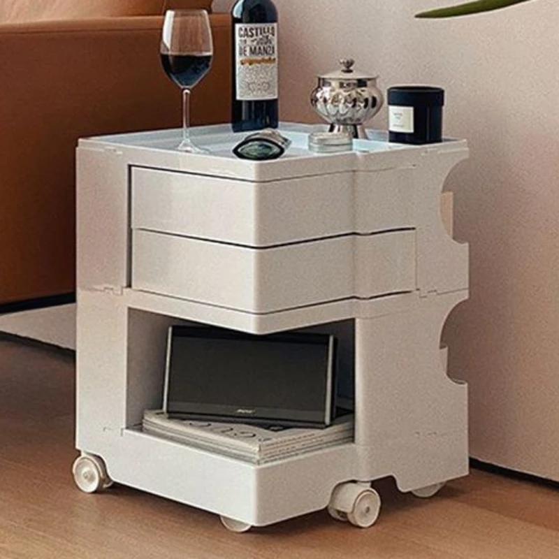 Mobile Bedside Tables Bedroom Cabinet Storage Locker Comfortable Nightstands Aesthetic Living Room Multifunction Home Furniture