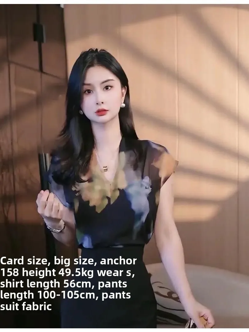 Ele Simple Color de lujo Top de mujer Batwing Sve V-Ne gasa irt novedad de verano llegada versátil Faionable