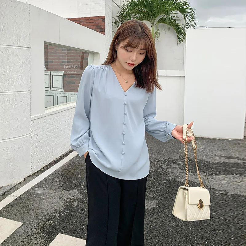 Plus size 2021 autumn top oversized mm newlong sleepcases chiffon shirt loose and slimming 2862