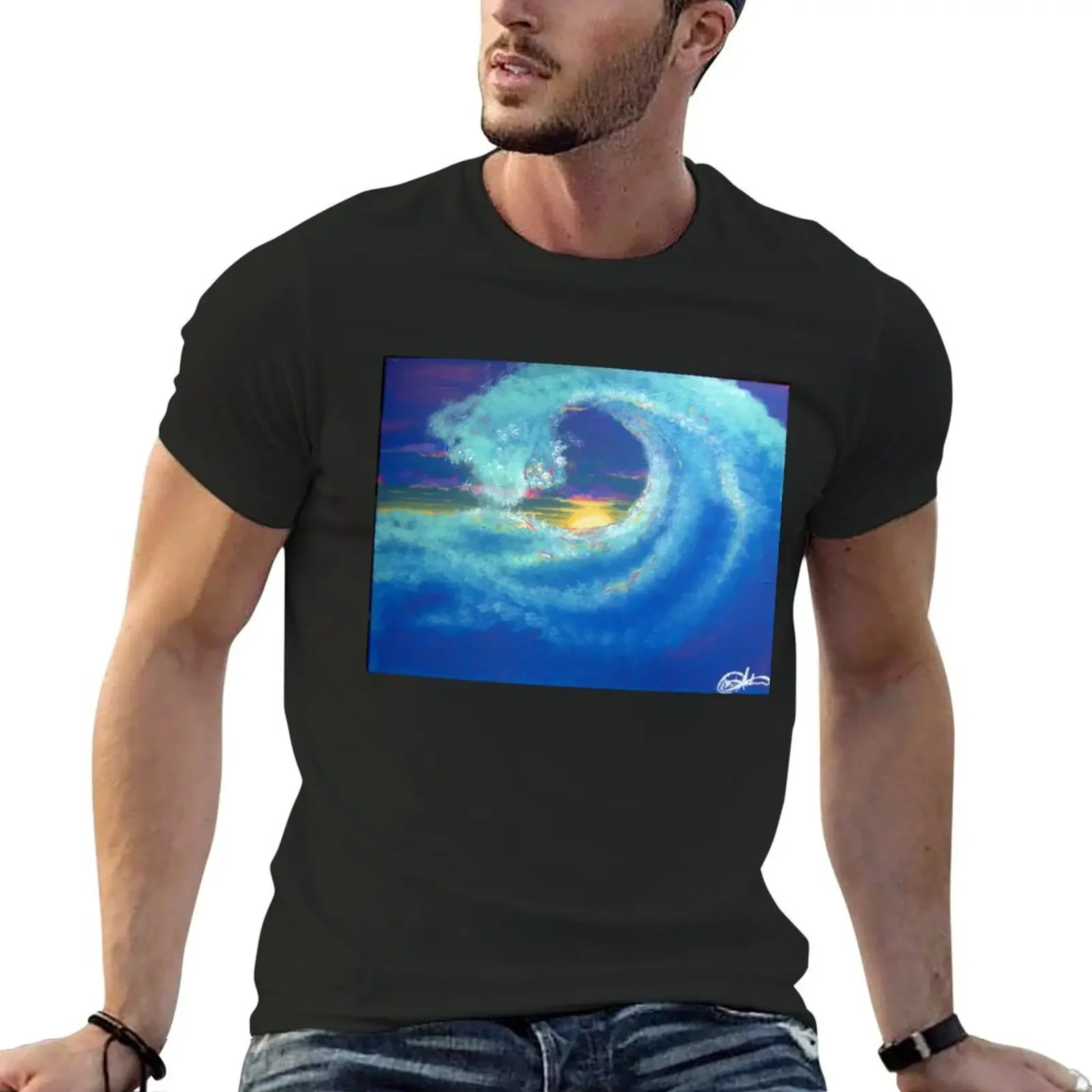 

Ocean Waves T-Shirt summer tops graphic t shirts vintage anime shirt street wear mens tall t shirts