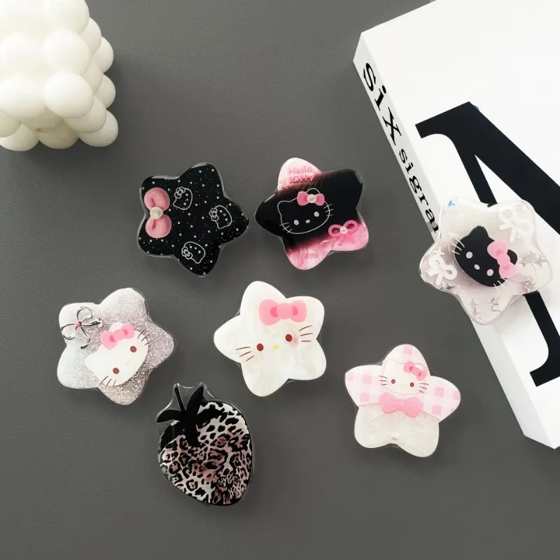 

Cartoon Cute Hello Kitty Expanding Stand Grip Mobile Phone Holder For iPhone 16 15 14 13 Samsung Pocket Socket Airbag Bracket