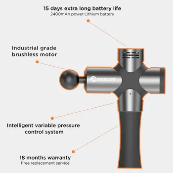 BOOSTER Pro 3 masážní pistole na hluboké tkáně, stimulátor svalů, masážní přístroj na tělo, fasciální pistole, relaxační nízká hlučnost pro tvarování kondice 12 nejlepší prodej dermoterapeutická pistole - №3