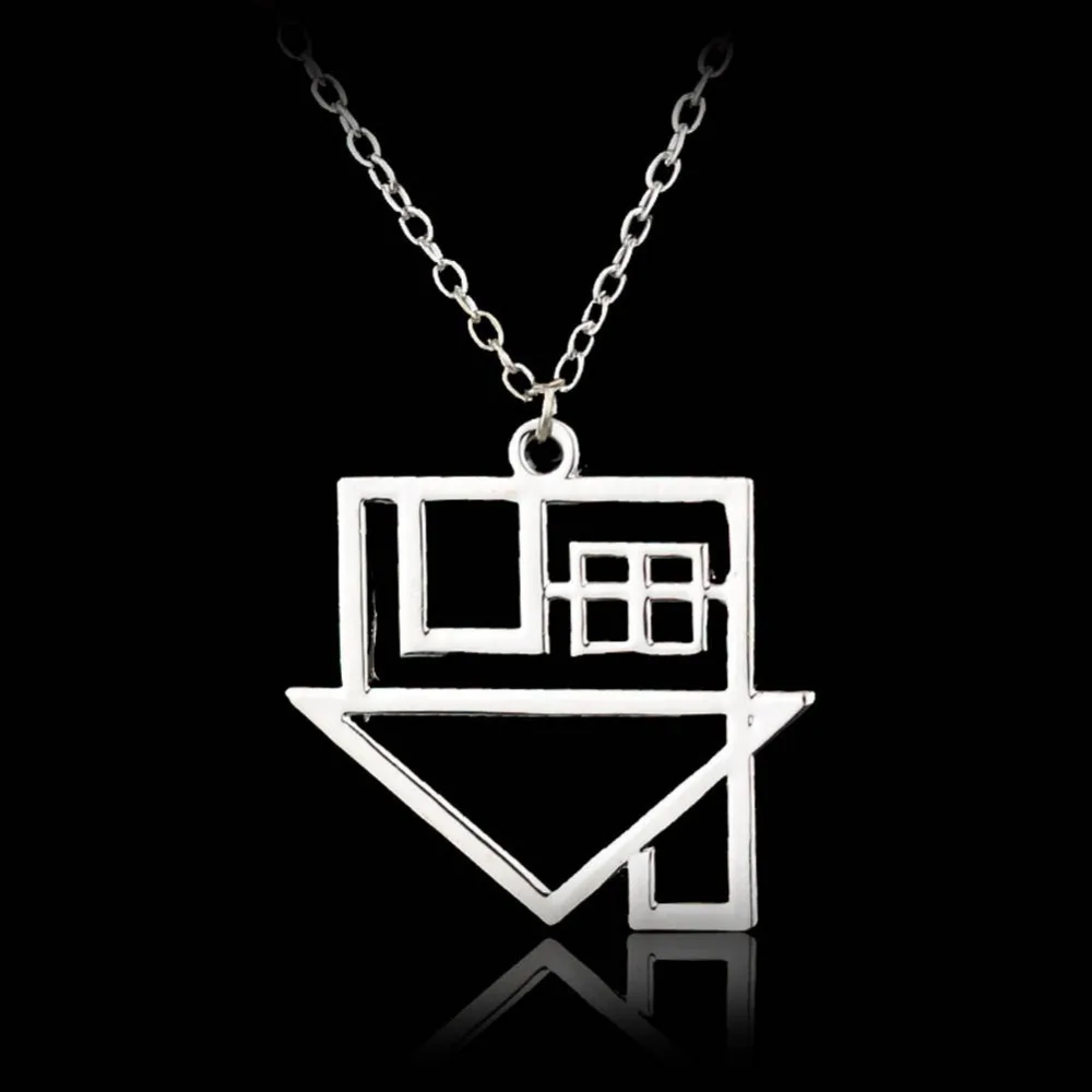 New Creative Fashion Neighborhood Rock Music Pendant Hollow Out House Logo Pendant Necklace Street Niche Party Gift Accessories