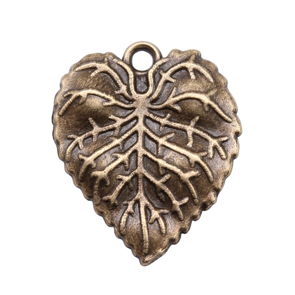 10pcs Charms 26x21mm Leaf Charms For Jewelry Making DIY Jewelry Findings Antique Bronze Plated Alloy Charms Pendant