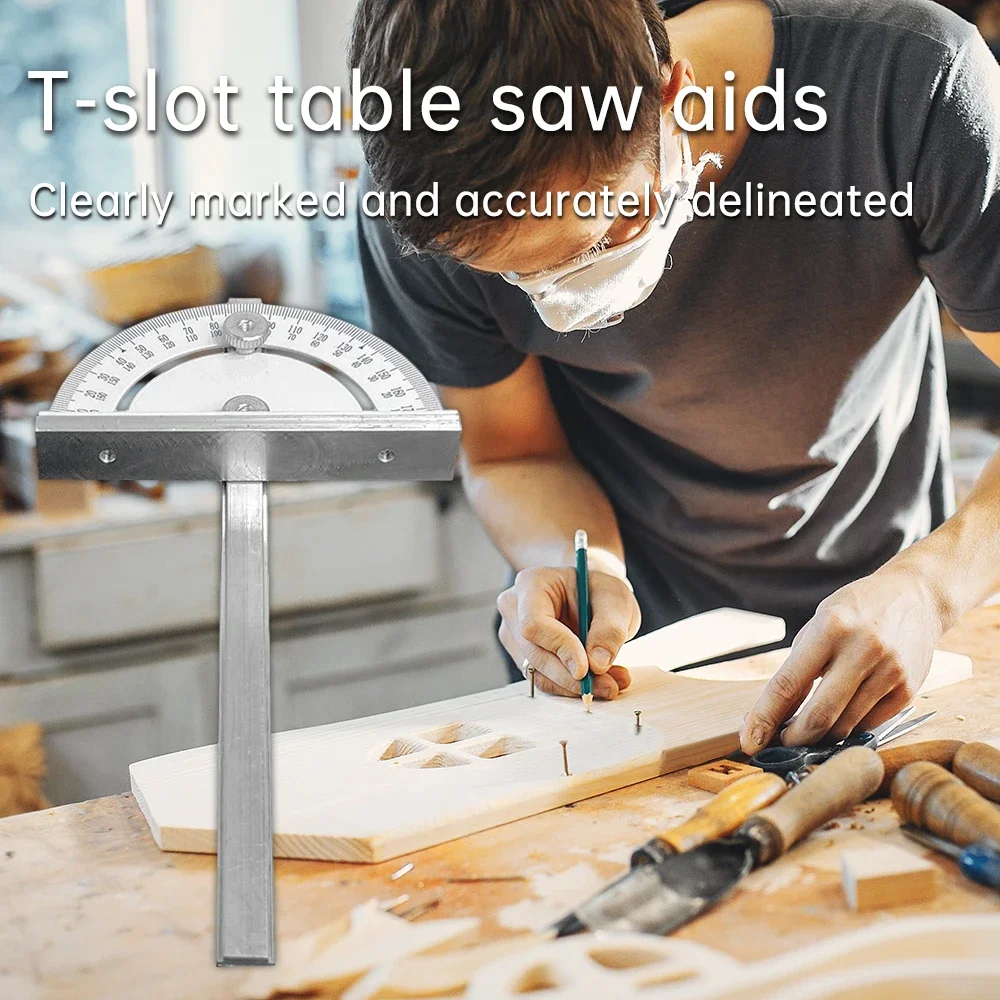 テーブルソー角度定規メーター測定分度器定規 180 度ゲージゴニオメーターステンレス鋼木工測定ツール