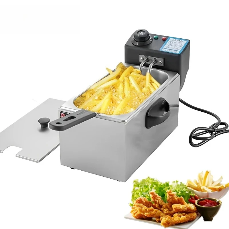 2000W 4L Electric Deep Fryer Adjustable Thermostat Home Frying Machine for Chicken French Fries