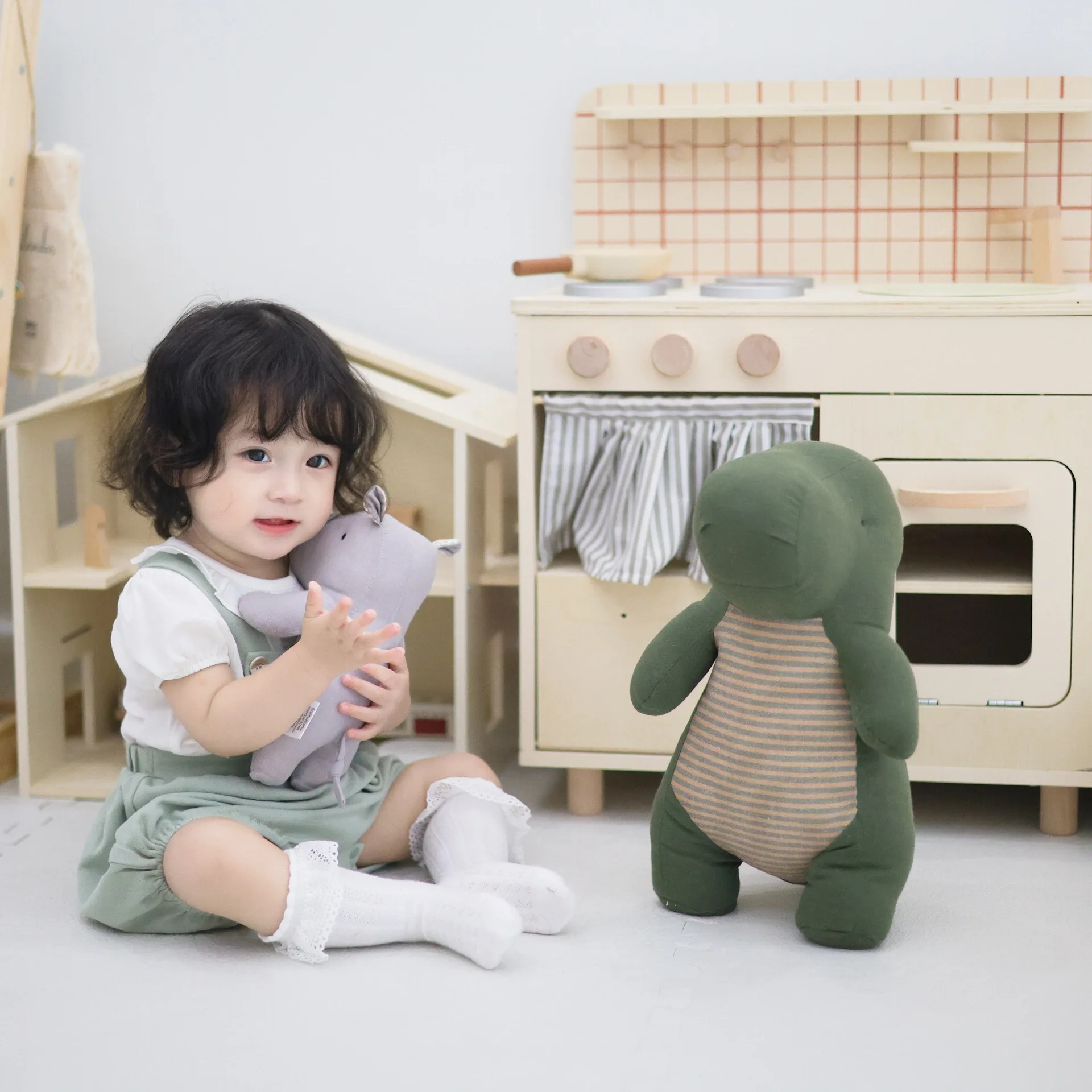 New Linen Dinosaur Comfort Doll Baby Chewable Sleep Companion Doll cute Fabric Doll Birthday Gift toys for girl