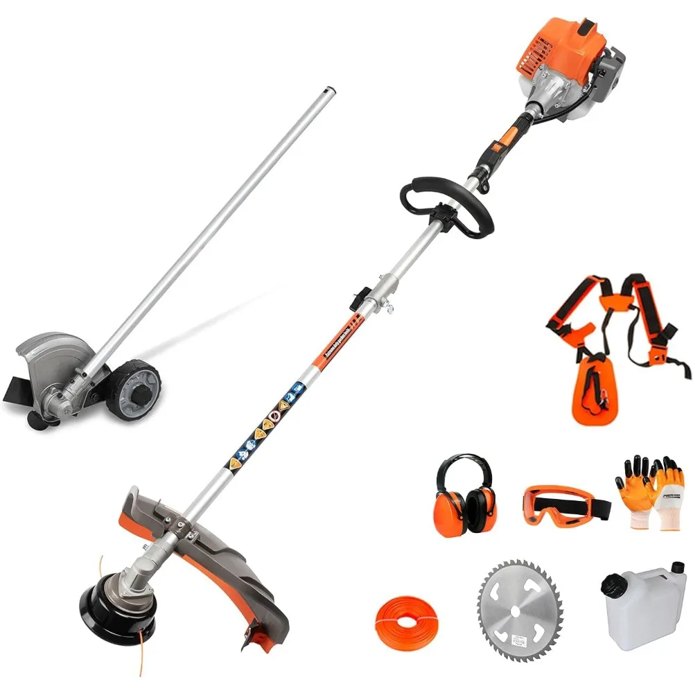 26cc Weed Eater/Wacker Gas Powered, 2-Cycle Gas String Trimmer/Edger, 3 in 1 Brush Cutter with 17’’ Cutting Path