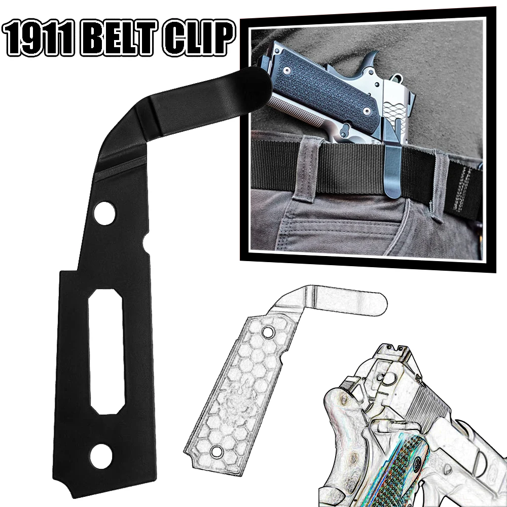

Тактический зажим для ремня для 1911, низкопрофильный тонкий зажим для ремня для скрытого ношения пистолета и карманный зажим для пистолета (правая сторона), простая установка