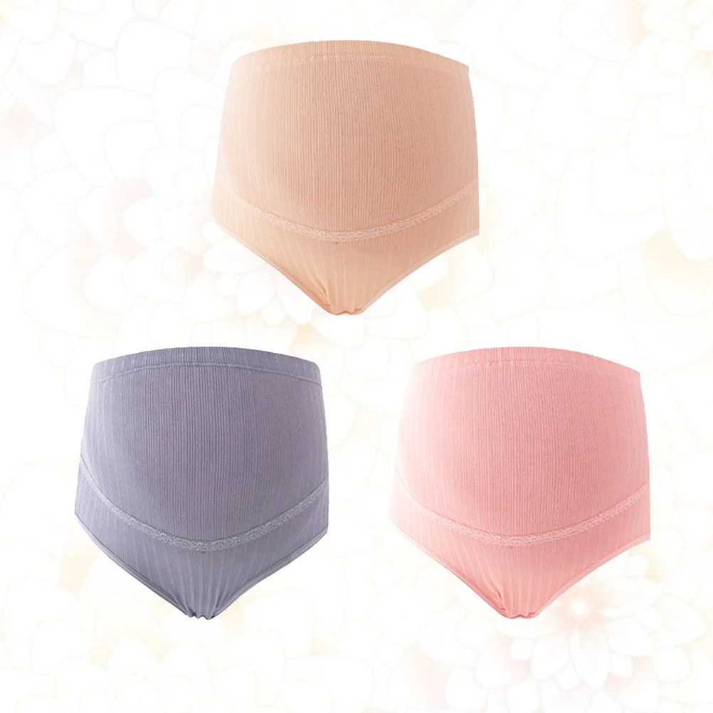 3 قطع سراويل داخلية نسائية عالية الخصر من القطن ملابس داخلية للأمهات ناعمة ومريحة وداعمة لنمو البطن الحوامل #2