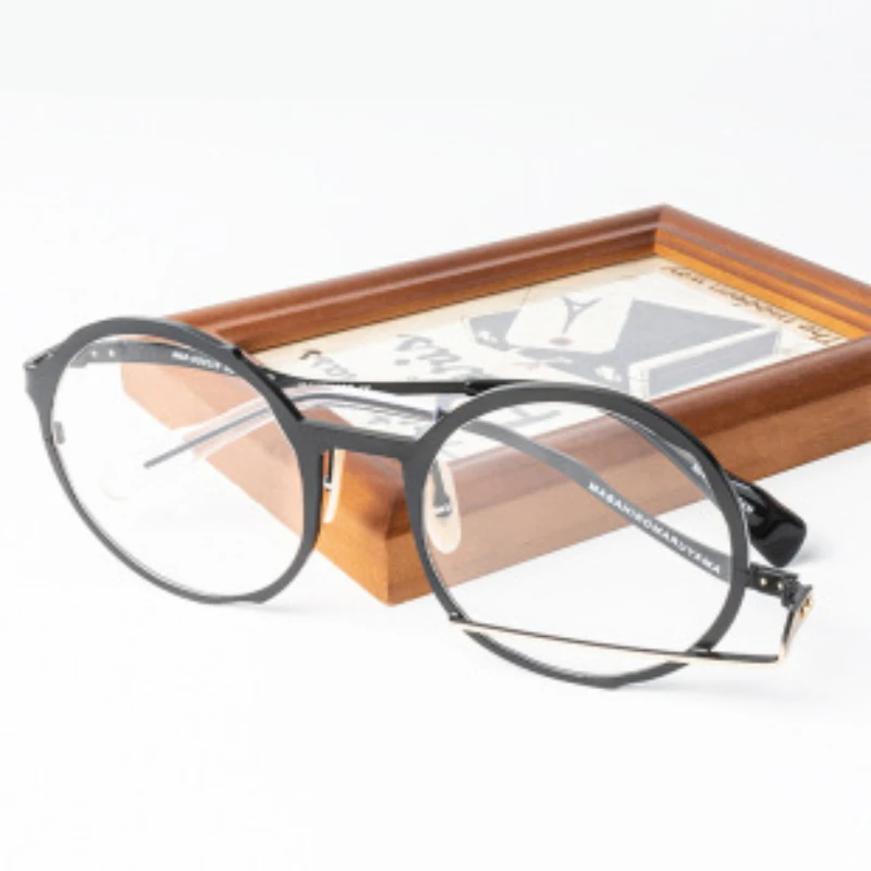 ヴィンテージ男性純チタンパイロットメガネ女性レトロ高級ブランド処方近視眼鏡フレーム光学眼鏡