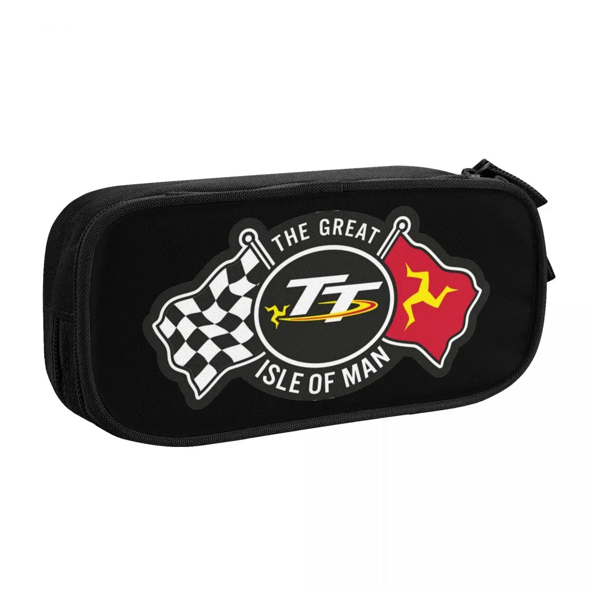 Custom Isle Of Man TT Races Korean Pencil Case Girl Boy Large Capacity Motorcycle Sports Pencil Box Students Stationery