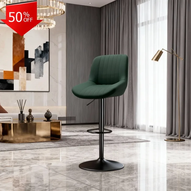 

Kitchen Bar Stool Chair Modern Design Leather Swivel Height Adjustable for Kitchen Restaurant Office Chaises Hautes Living Room