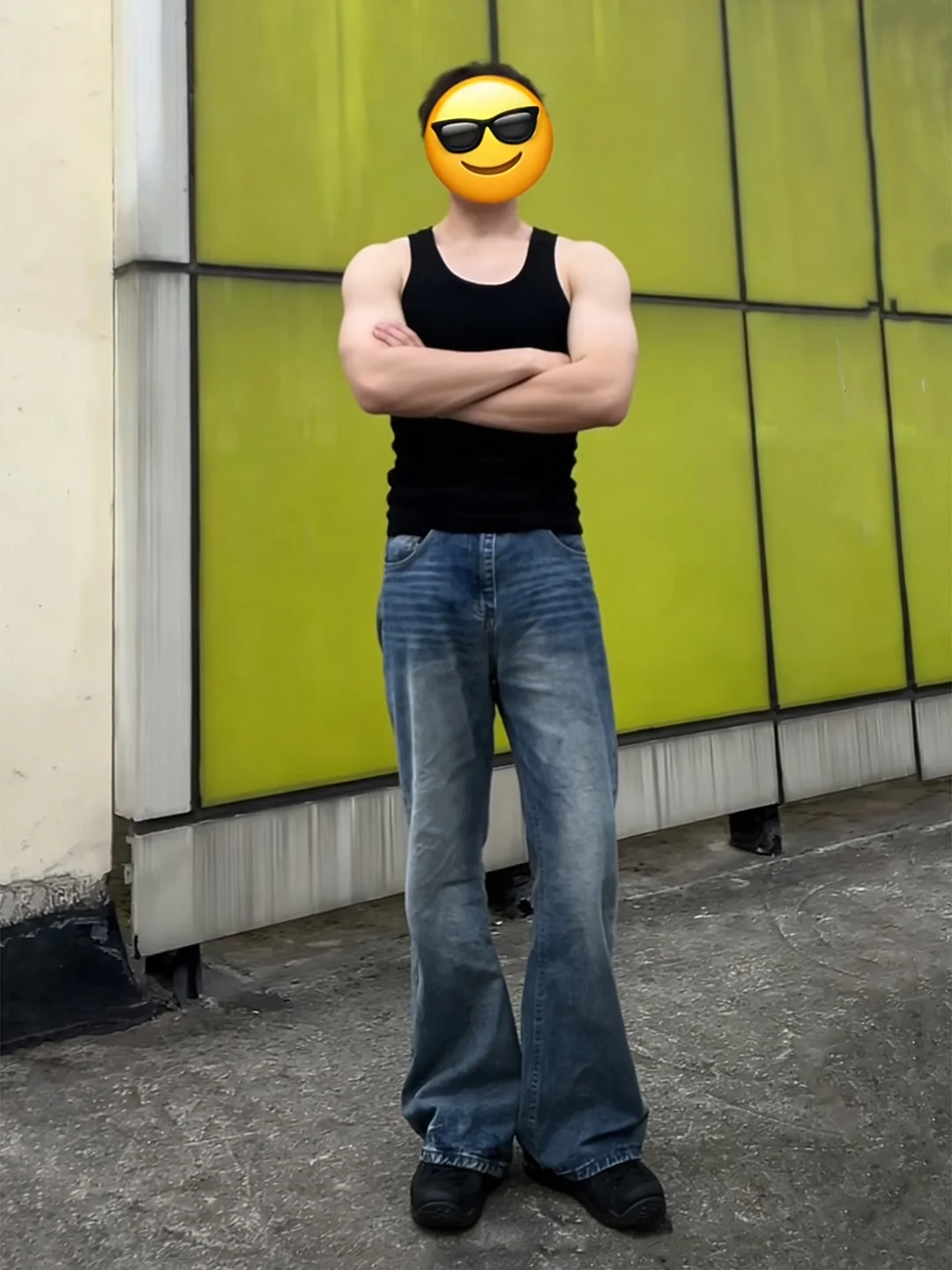 

Retro Blue Waed Men's Jeans Spring American High Street Vibe Straight Leg Flared Pants CleanFit Knife Design