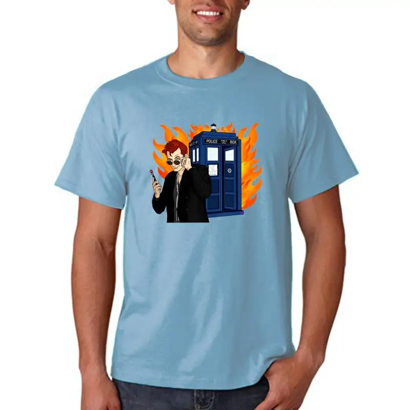 Men's the Demon Doctor Good Omens Ineffable Azirap T-Shirt Custom Hand-Painted Design Unique Fashion Clothing Item