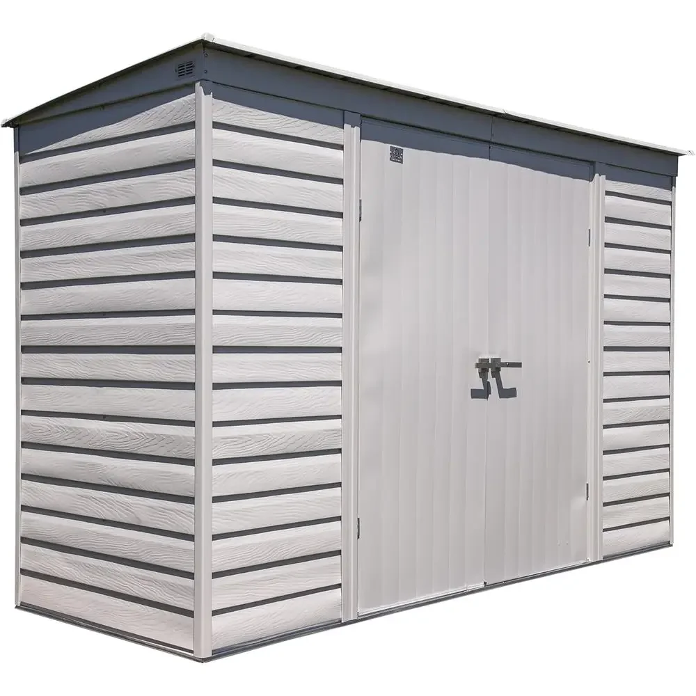 

10' x 4' Lockable Steel Outdoor Storage Shed - Lute Grey