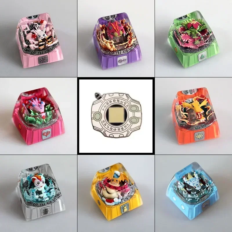 Pokemon Resin Keycaps All forms of Eevee Customized Micro-translucent Mechanical Keyboard DIY Keycaps Cute Keyboard Accessories