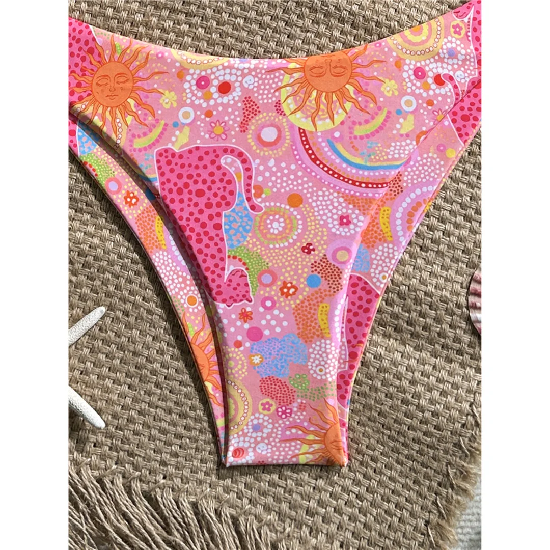 S - XL 2026 Bedruckter Neckholder-Bikini Damen-Badeanzug Zweiteiliger Bikini-Set Brasilianischer Badeanzug Badebekleidung V8280 – Detail 9