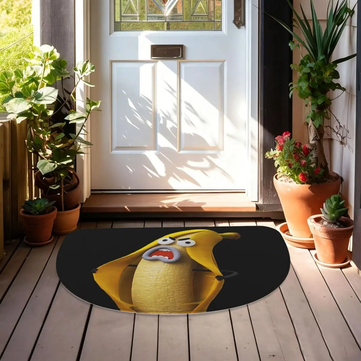 Banana Joe - The Amazing World Of Gumball Soft Half Round Doormat Non Slip Bathroom Mat Absorbent Floor Carpet for Living Room