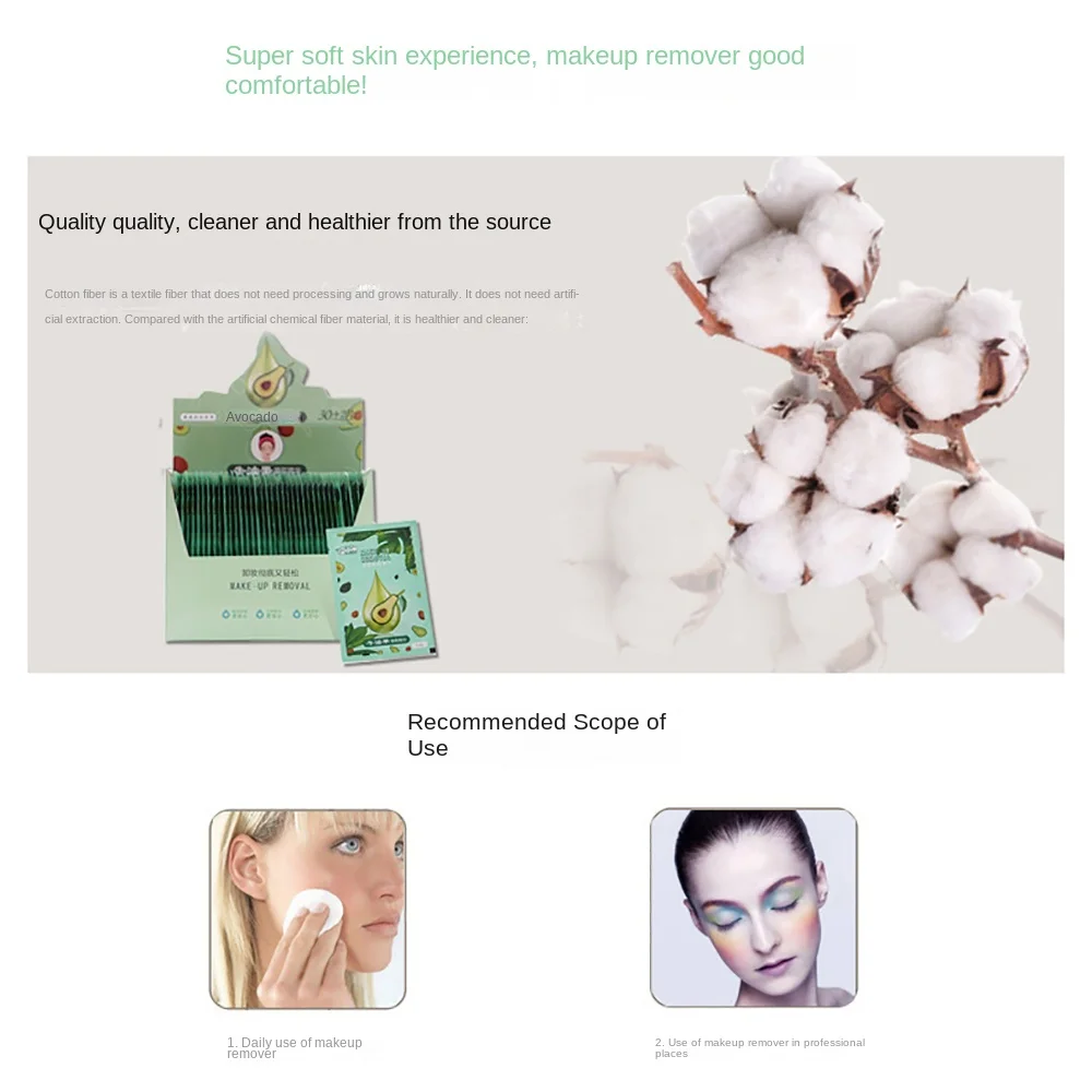 30/32PCS Soft Makeup Removal Wipes Face Cleaner Cotton Facial Cleansing Wet Wipes Makeup Accessories Microfiber
