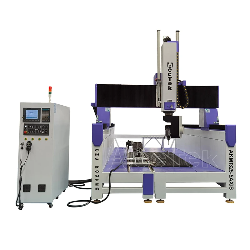 10kw Atc Spindle 360 Degree Rotating Head 1325 5 Axis Cnc Router Machine 5d Woodworking Cnc Engraving Router For Model Making