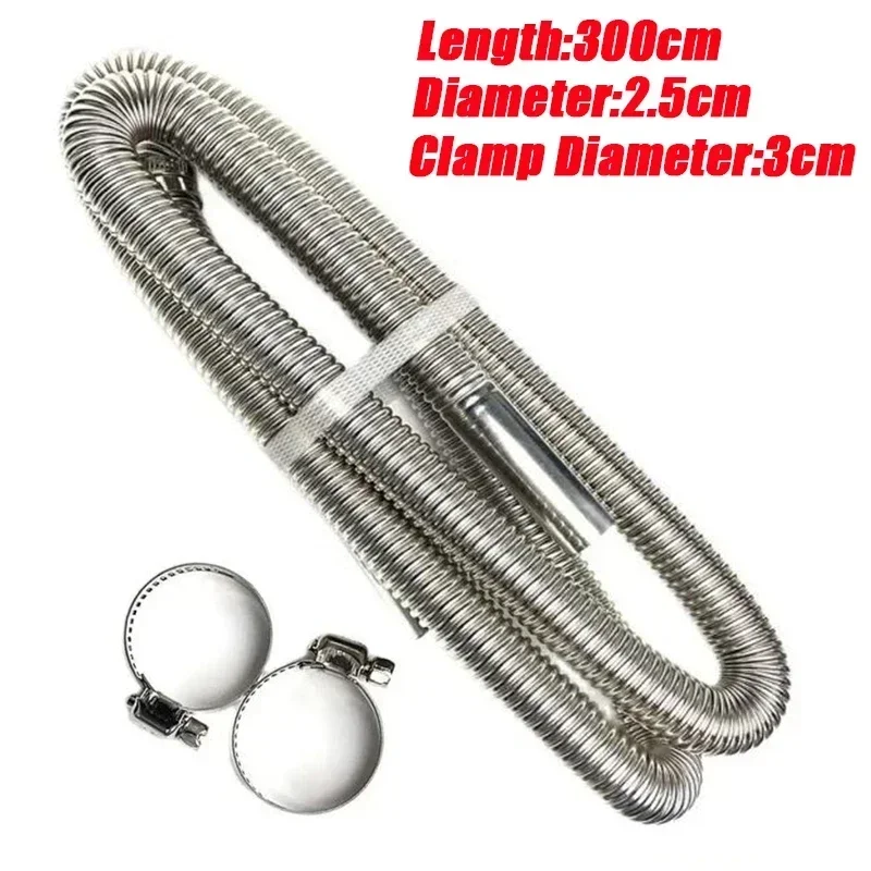 60 cm-300 cm Air Diesel Standheizung Edelstahl Auspuffrohr Rohr Gas Vent Schlauch Anschluss Auto Lkw VAN