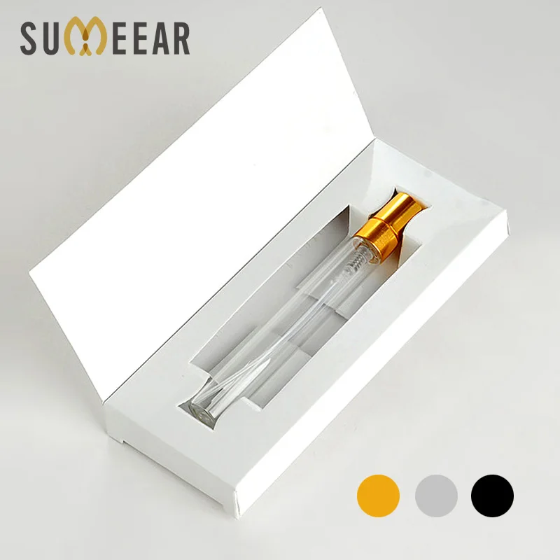 50Pieces/Lot 10ML Perfume Bottle With Paper Boxes Empty Atomizer Spray Glass Perfume Bottle