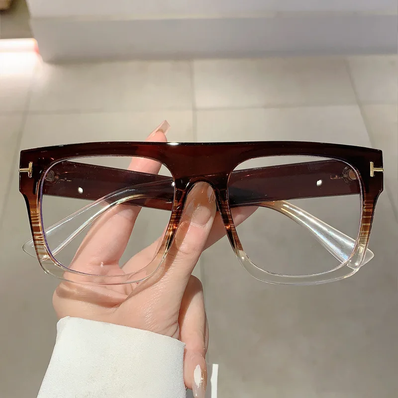 Vintage Anti Blue Light Optical Square Flat Top Glasses Women For men Luxury Brand Designer Myopia Prescription Eye Glass Frame