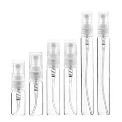 100pcs 2ml 3ml 5ml 10ml flacone Spray per profumo in vetro trasparente flaconi vuoti per campioni fiale di vetro sottili riutilizzabili