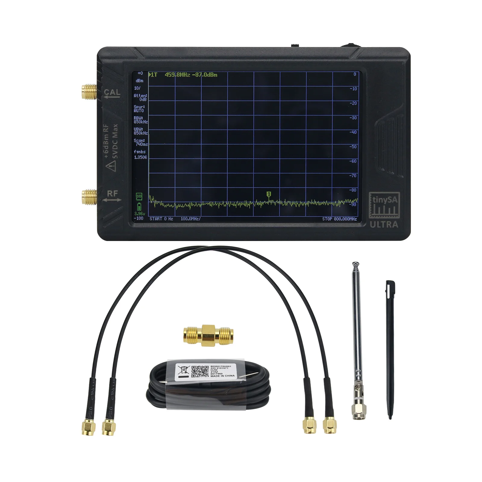 ULTRA 100k-5.3GHz RF Signal Generator Handheld Tiny Spectrum Analyzer with 4inch Display for tinySA  Measuring range 100k-5.3GHz