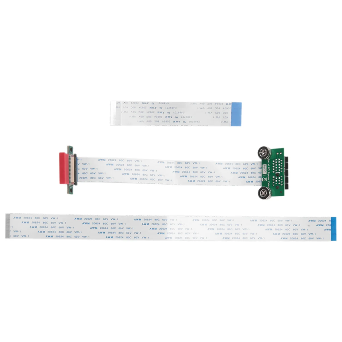 PCI-E 36Pin 1X Extension Cable with 12V Powers LED FFC Cable and Magnetic Foot Pad( Duals Vertical 90 Degree Direction)