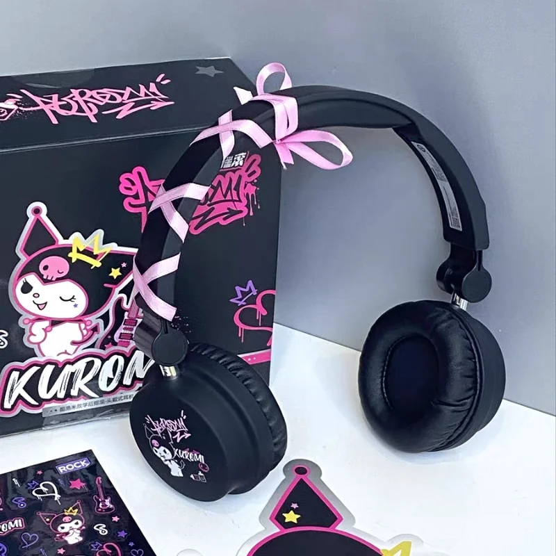 In Stock Sanrio Kuromi Bluetooth Headphone Wired And Wireless Headset Birthday Gift Girls Girlfriends Practical Creative Niche