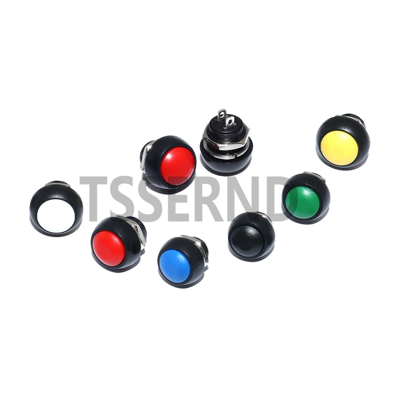 PBS-33b 2Pin Mini Switch 12mm 12V 1A Waterproof momentary Push button Switch since the reset Non-locking