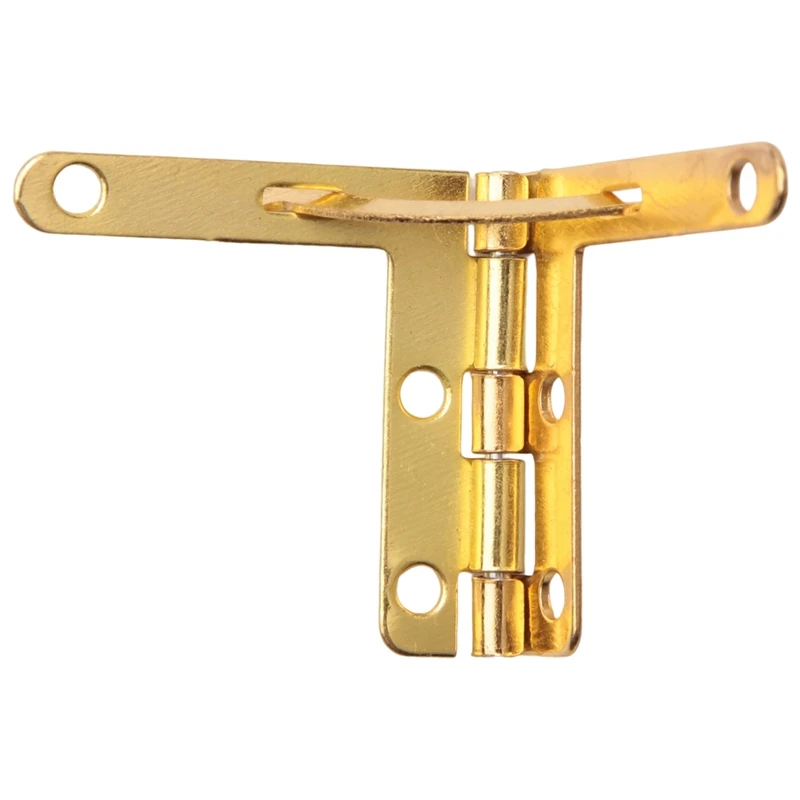 20 PCS 90° Spring Hinge Tenon Hole Support Tool, Suitable For Small Jewelry Wine Clock Door (Gold)