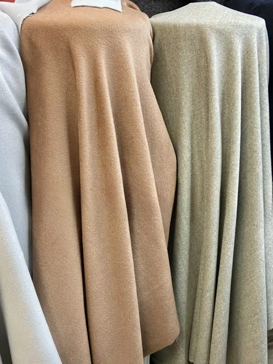 

Women's Slim Fit Camere Fabric ey Blue Single Smooth Autumn Winter New Sle Coat Clothing Material Four Colors