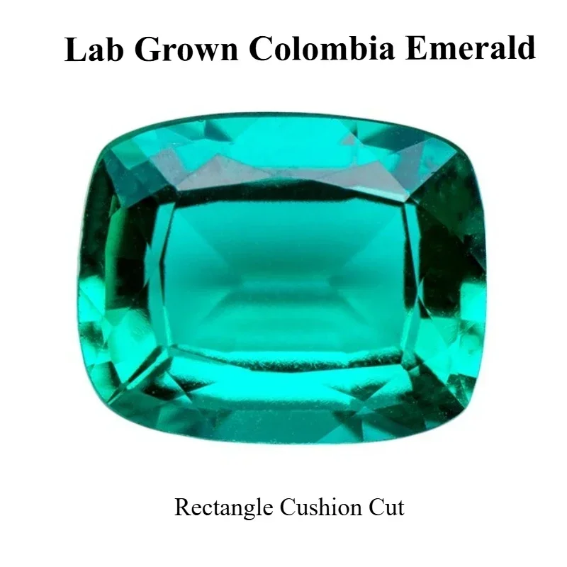 

Rectangle Cushion Cut Colombia Lab Grown Emerald Gemstone For Jewelry Making With AGL Certificate