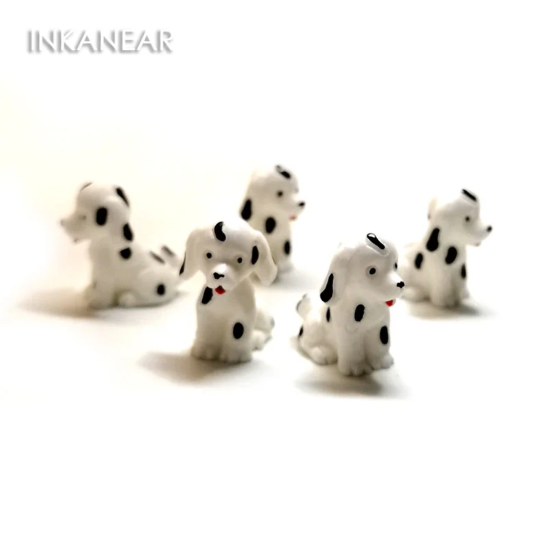 5/10pcs 3.5CM Mini Kawaii Spot Dog Puppy Figurine Party Decoration Miniature Fairy Garden Moss DIY Craft Accessories