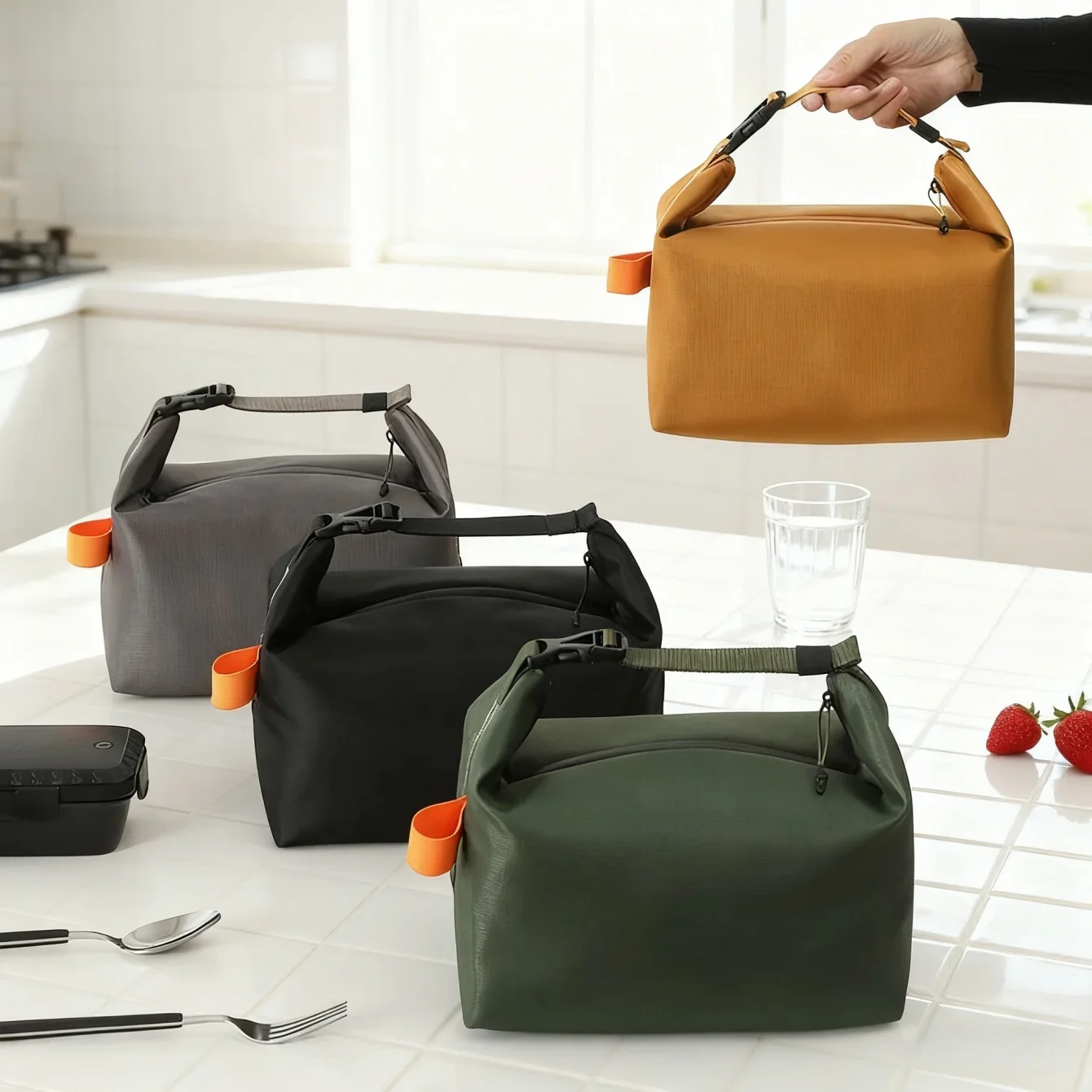 Faltbare Isoliertasche, Büro-Lunchtasche mit großem Fassungsvermögen, dicke Aluminiumfolien-Isoliertasche, kann Lunchboxen, Früchte, Snacks halten