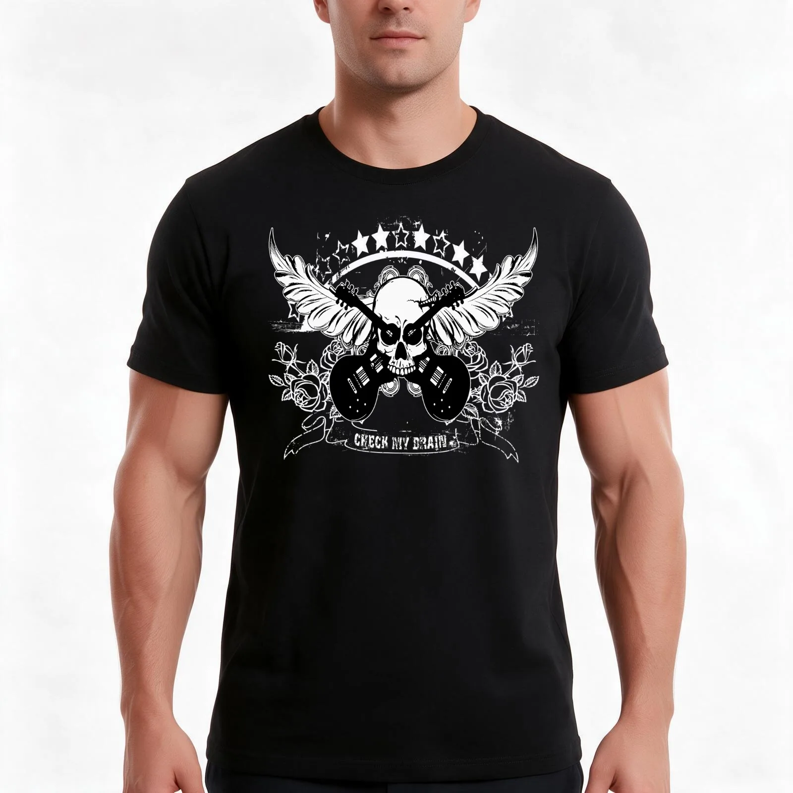 Check my Brain T-Shirt, Summer Casual Cotton Tee, Oversized Streetwear Tops, Vintage Graphic Print, Loose Fit Short Sleeve