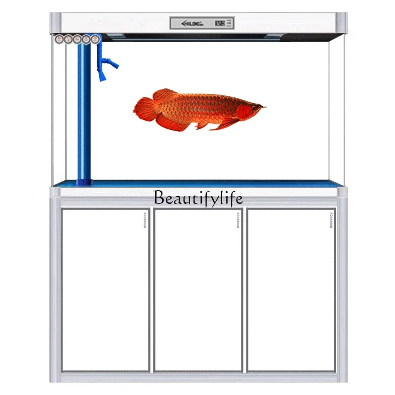 Fish Tank Ecological Lazy Change Water Large and Medium-Sized Living Room Aquarium Glass Bottom Filter