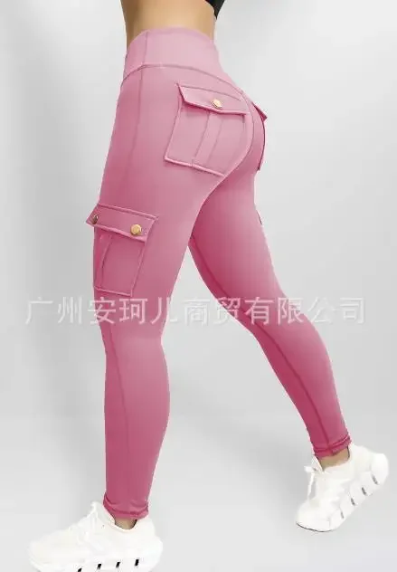 CPSYMYM ผู้หญิงกางเกงฤดูร้อนออกแบบกระเป๋าสบายๆเอวสูงผอมแห้งเร็วฟิตเนสโยคะวิ่งกางเกง Streetwea