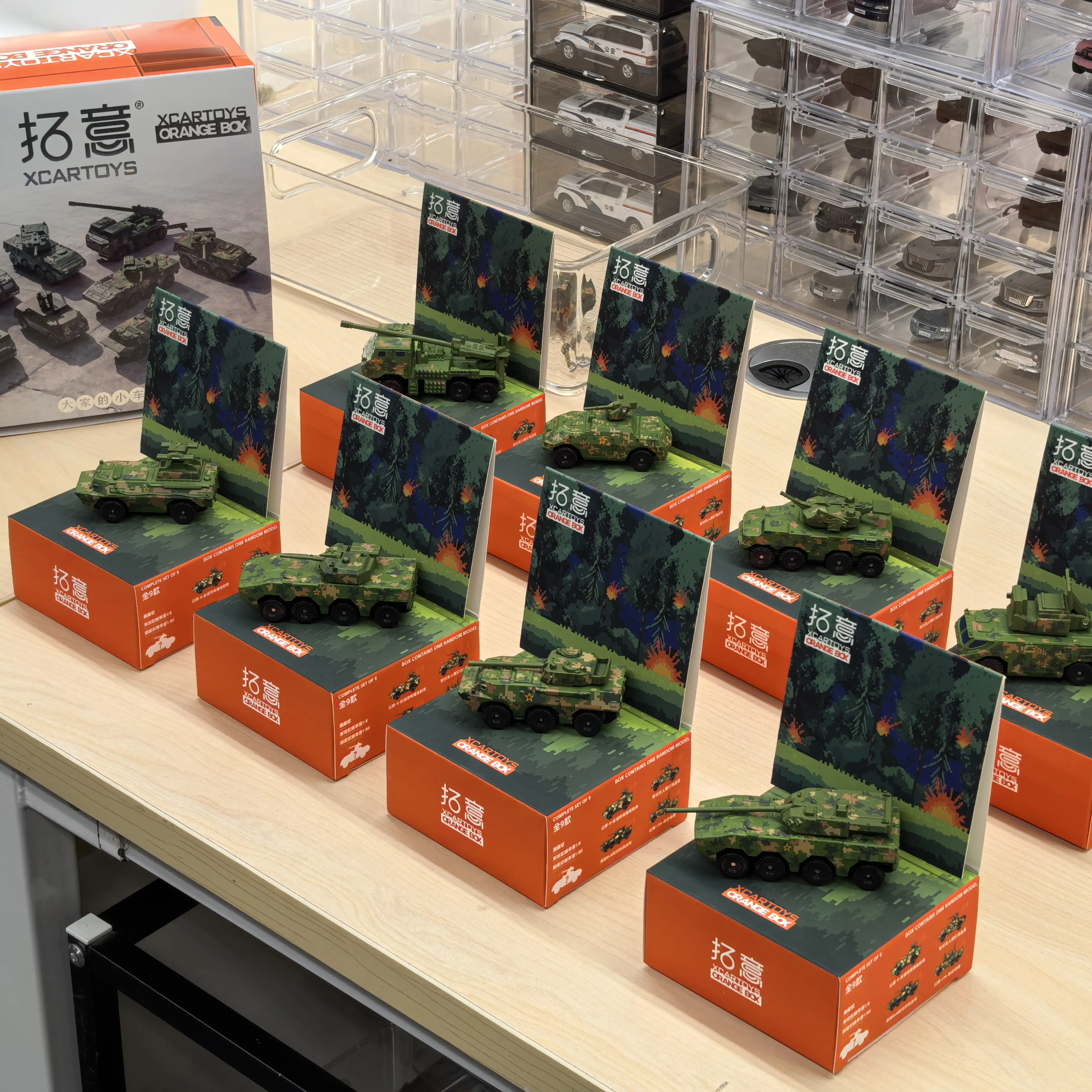 xcartoys-1-64-ch007-2-army-wheeled-equipment-blind-box-military-collection-figurine-armored-infantry-combat-tank-assault-model