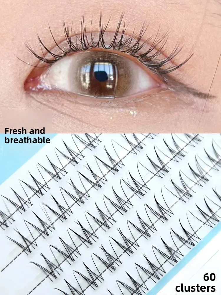 Natural Looking Fake Eyelashes Women's Group Bride Clear Segmented Single Cluster Curling  Beautiful Makeup Tool F112