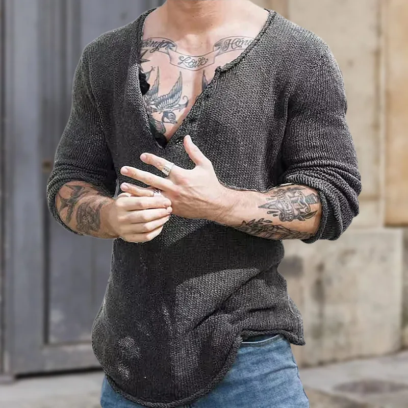 Autumn New Pullovers Knitted Sweater Men V-Neck Streetwear Solid Casual Loose Male Simplicity Slim Fit Long Sleeve Thin Sweater