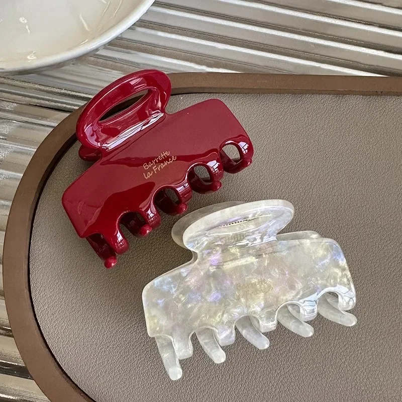 5.5cm long acetate fiber hair clip, red hair clip, suitable for girls and women as a hair accessory, Korean new fashion style image 6