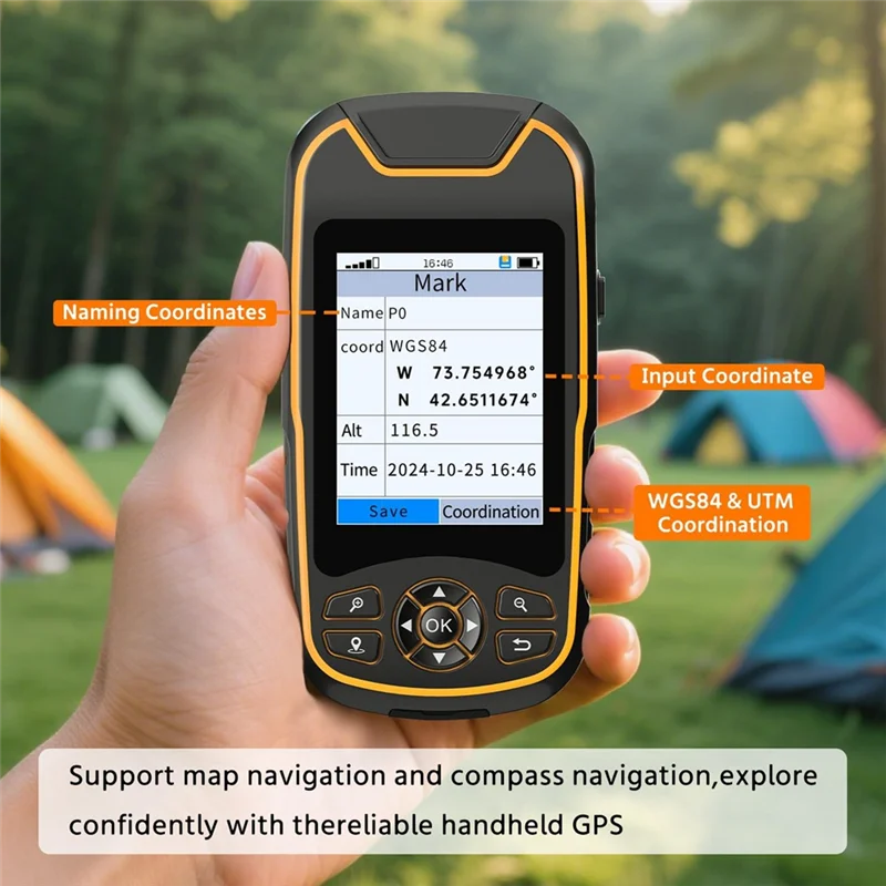 【Cavo USB-C】 GPS portatile A8 per escursionismo, supporto multi-GNSS, navigatore GPS robusto e impermeabile GPS portatile satellitare