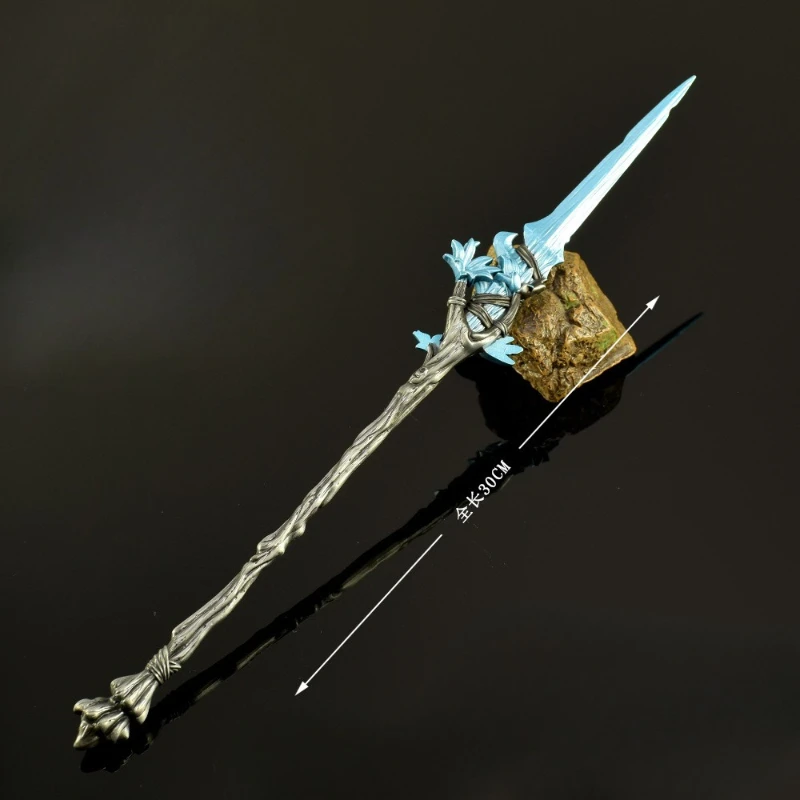 30cm/11.81in elementos periféricos de jogo sonho lança arma modelo katana cosplay adereços artesanato de metal brinquedos ornamentos de mesa presentes do menino
