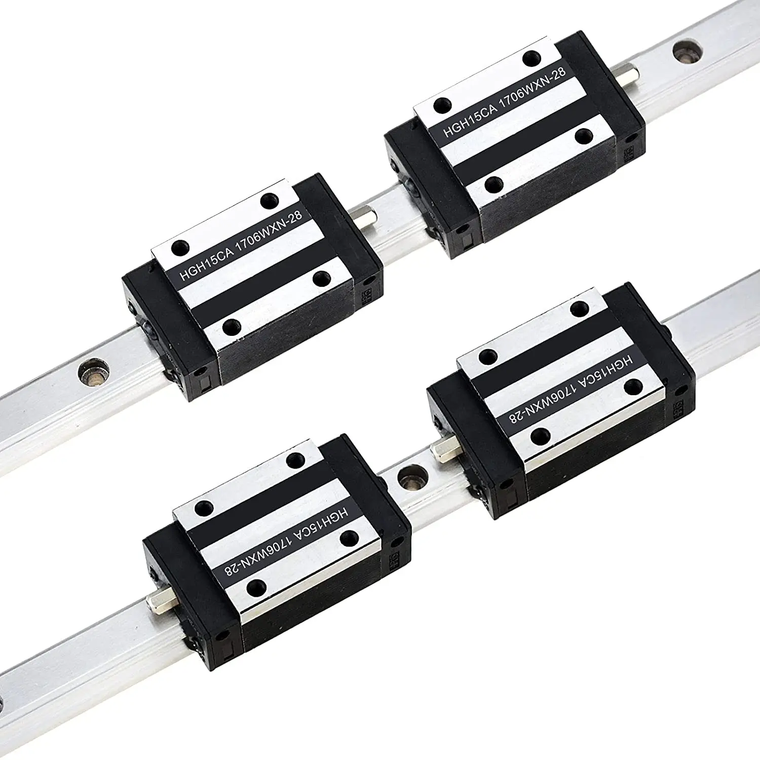 

2 pieces of 300mm HGR20 linear slides with 4 pieces of HGH20CA block brackets, suitable for CNC machines and DIY crafts